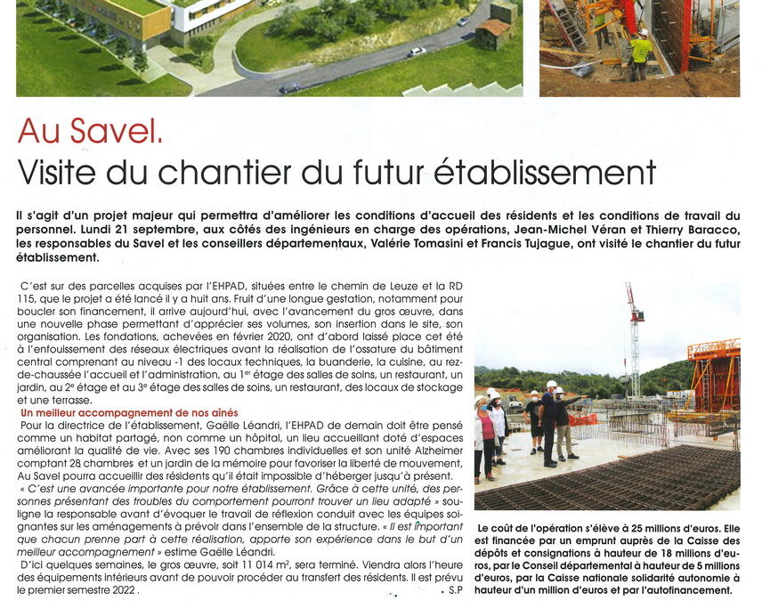 Au Savel, visite du chantier du futur établissement